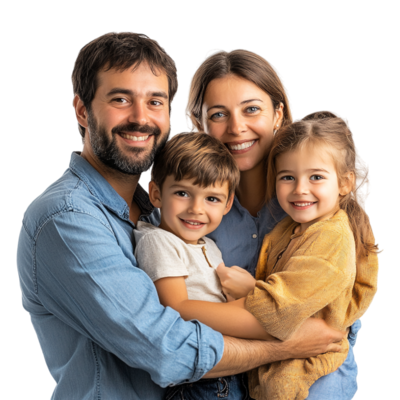 a-family-is-posing-for-the-camera-on-a-transparent-background-png